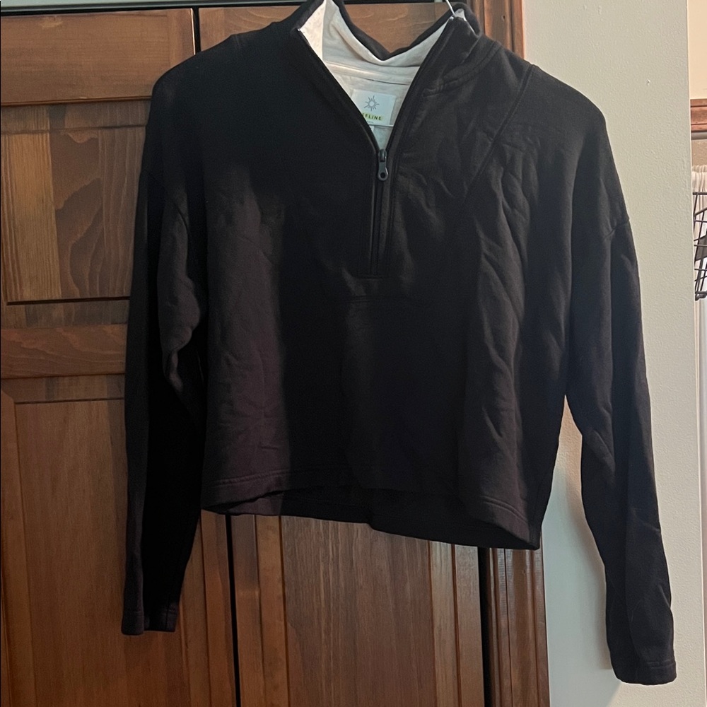 Aerie Black Quarter-Zip Sweatshirt